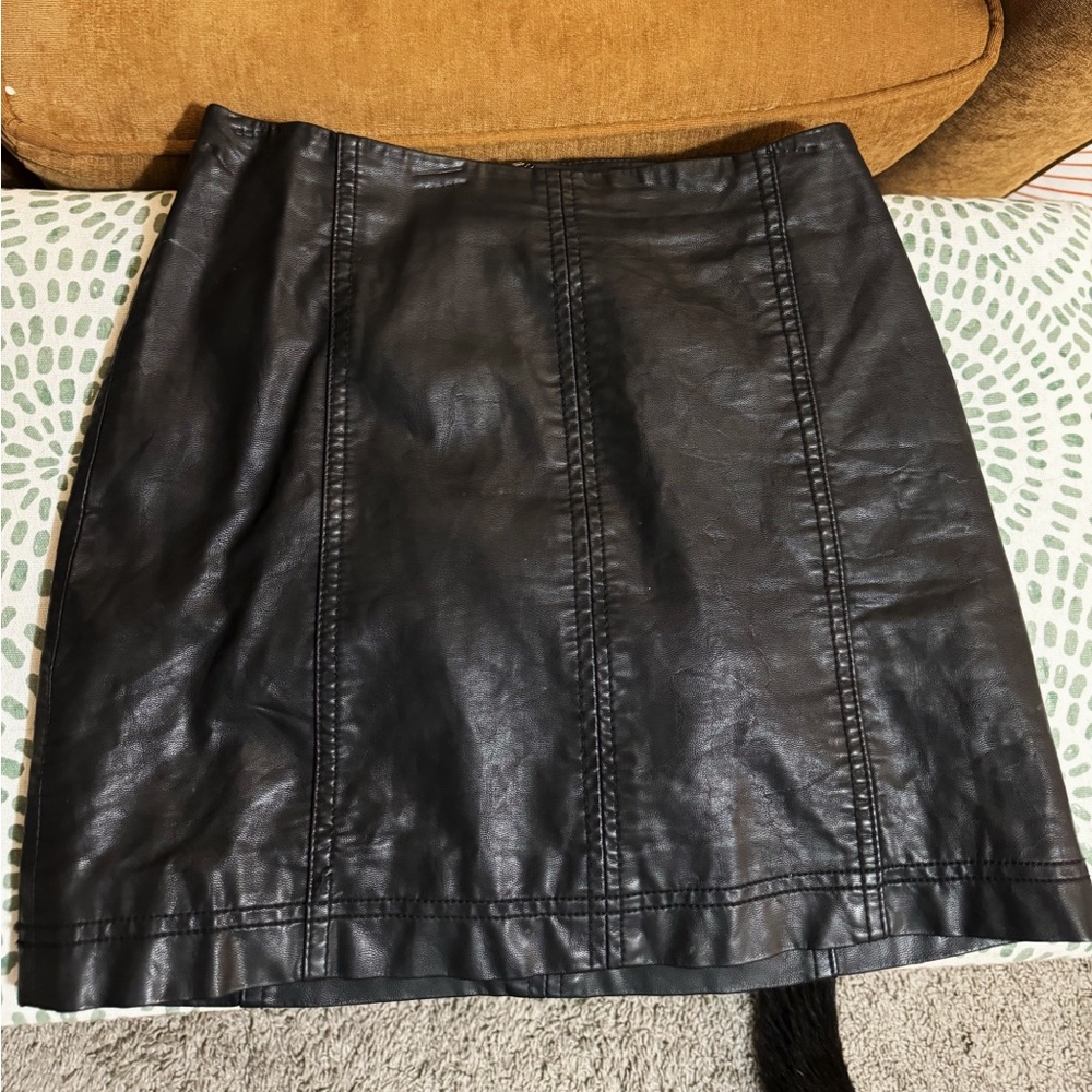 Free People Leather mini skirt
